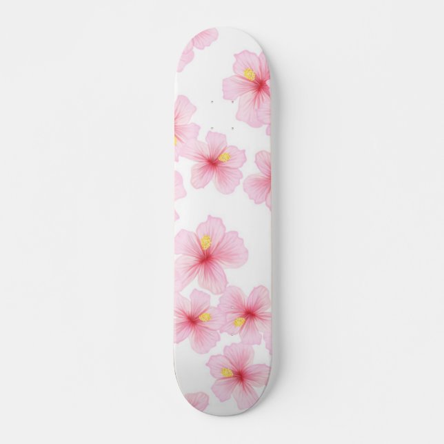 Skateboard Patrón de flor (Anverso )