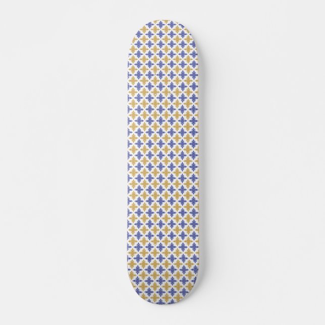 Skateboard Patrón de flor (Anverso )