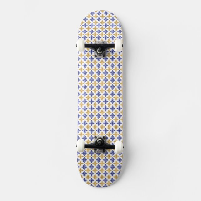 Skateboard Patrón de flor (Anverso)