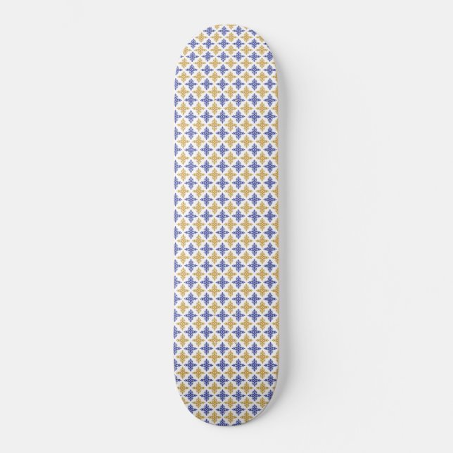 Skateboard Patrón de flor (Anverso)
