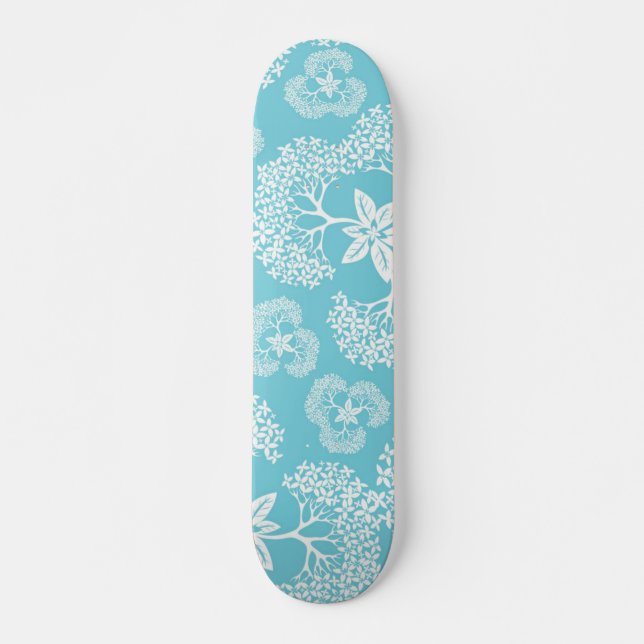 Skateboard Patrón de flor (Anverso )
