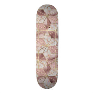 Skateboard Patrón de flor de estrella geométrica rosa moder