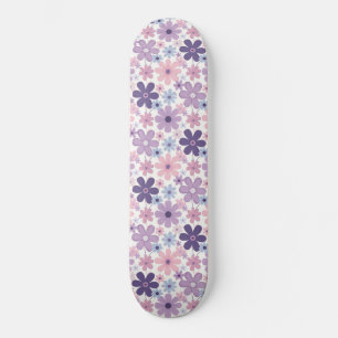Skateboard Patrón de Flor Y2K