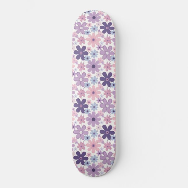 Skateboard Patrón de Flor Y2K (Anverso)