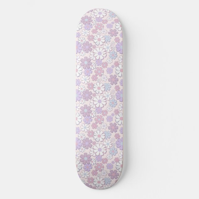 Skateboard Patrón de Flor Y2K (Anverso)