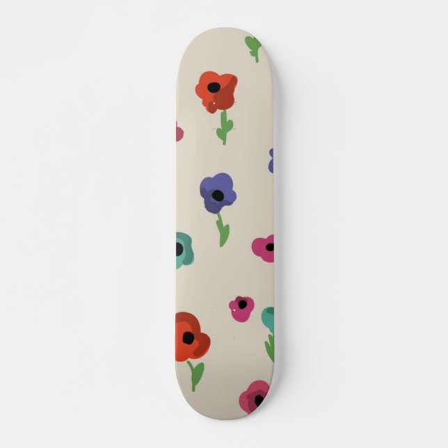 Skateboard Patrón de flores (Anverso )