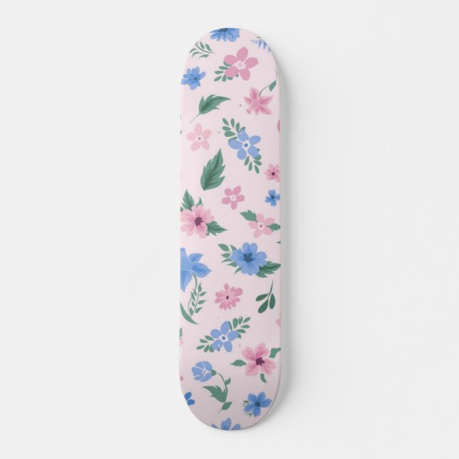 Skateboard Patrón de flores (Anverso )