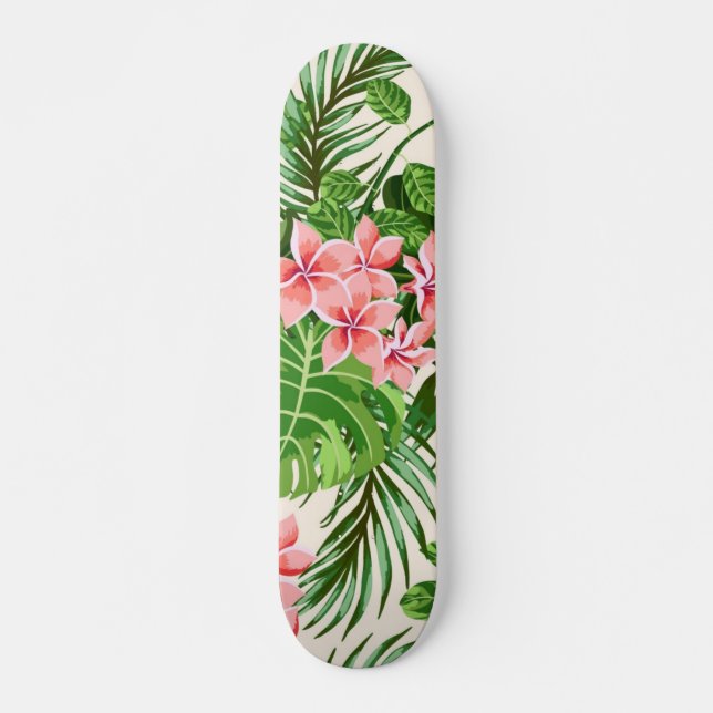 Skateboard Patrón de flores (Anverso )