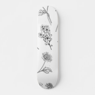 Skateboard Patrón de flores