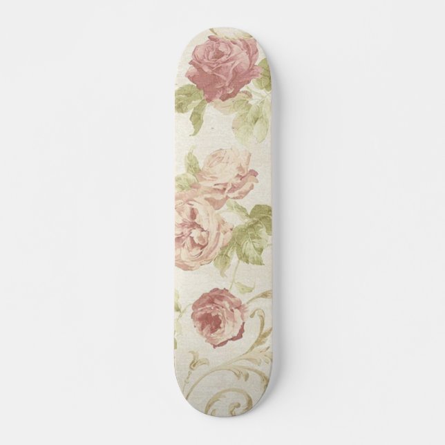 Skateboard Patrón de flores (Anverso )