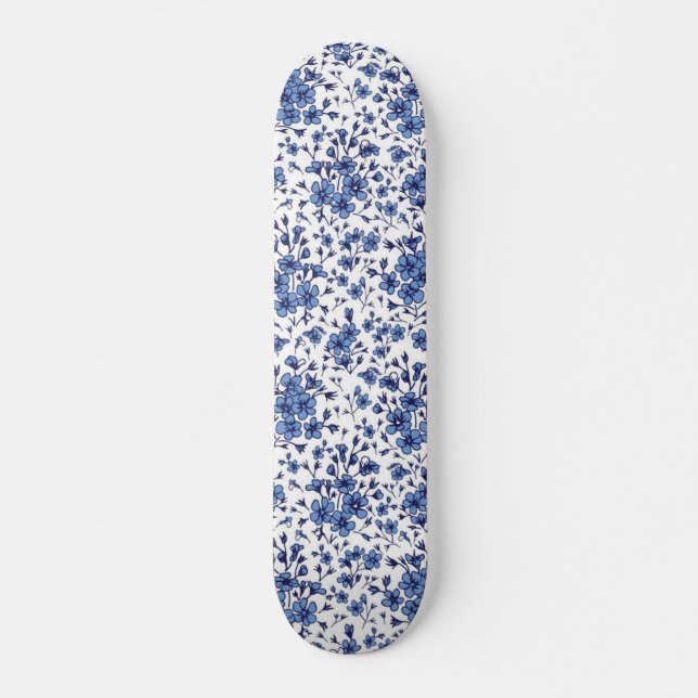 Skateboard Patrón de flores (Anverso )