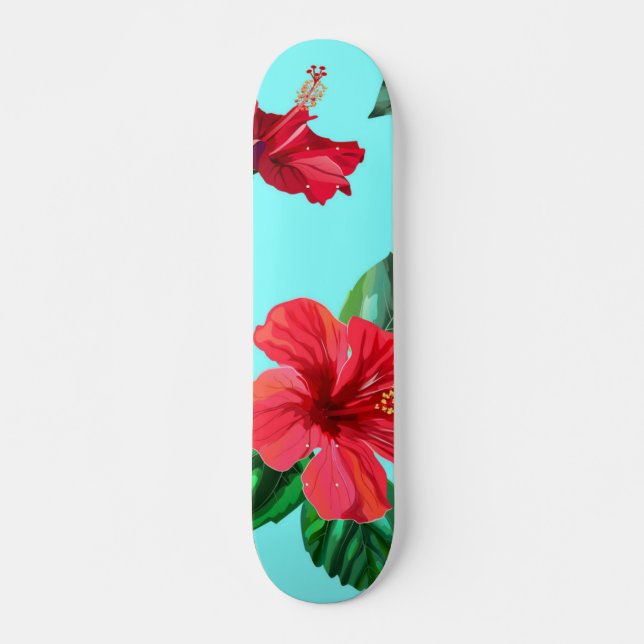 Skateboard Patrón de flores (Anverso )