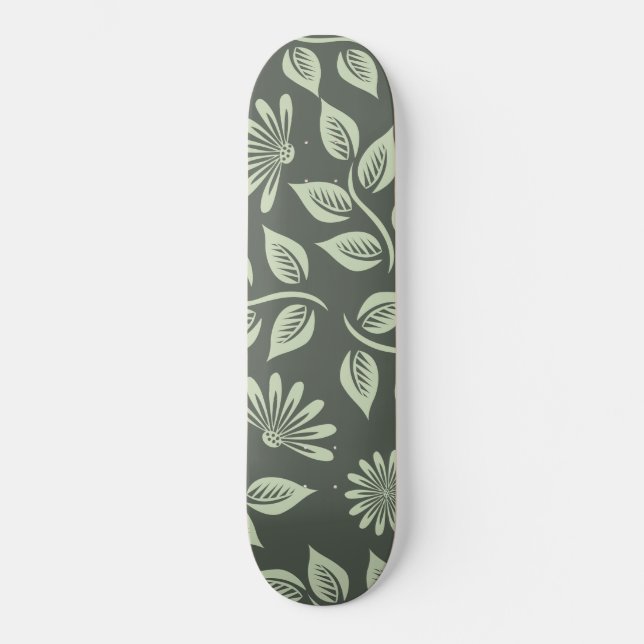 Skateboard Patrón de flores de primavera (Anverso)