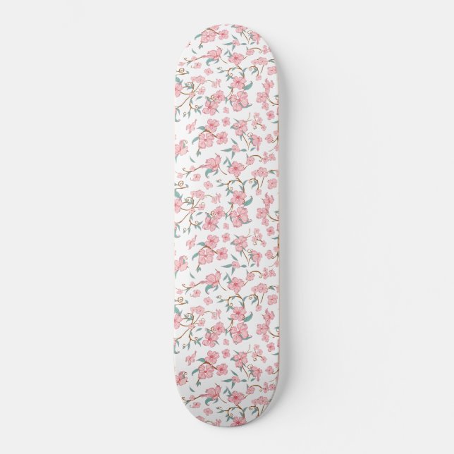 Skateboard Patrón de flores espeluznantes (Anverso)