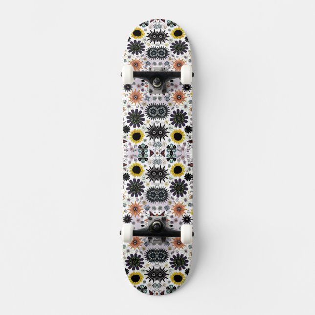 Skateboard Patrón de flores sin soldadura cutáneo (Anverso)