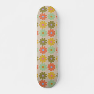 Skateboard Patrón de flores vintage de pastel simple