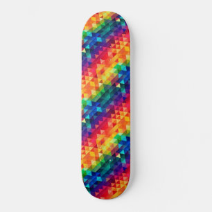 Skateboard Patrón de forma de triángulo de arcoíris colorido 