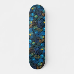 Skateboard Patrón de forma punteada y celular de color azul g