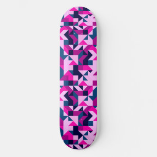 Skateboard Patrón de formas geométricas triángulos y cuadrado