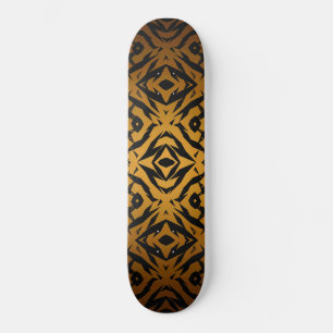 Skateboard Patrón de formas tribales amarillas y negras