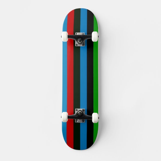 Skateboard Patrón de franja de color retro 6 (Anverso)
