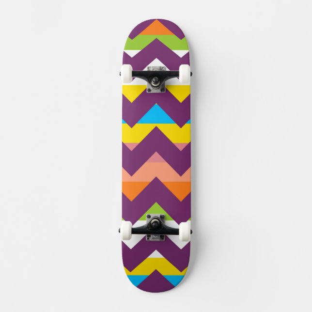 Skateboard Patrón de franja en zigzag de Chevron Azteca 10 (Anverso)