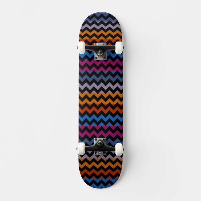 Skateboard Patrón de franja en zigzag de Chevron Azteca 8 (Anverso)