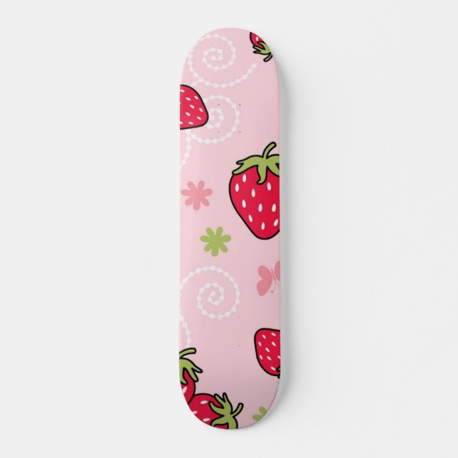 Skateboard Patrón de fresa (Anverso )