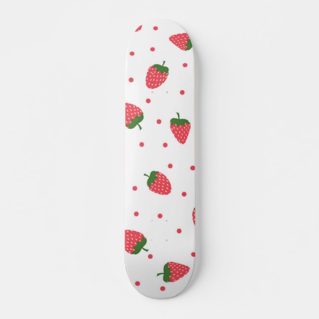 Skateboard Patrón de fresa (Anverso )