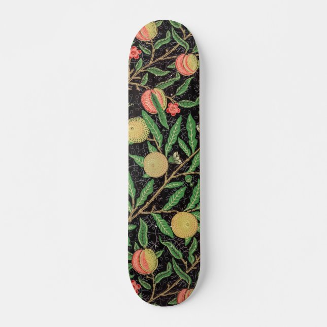 Skateboard Patrón de fruta William Morris Vintage (Anverso )