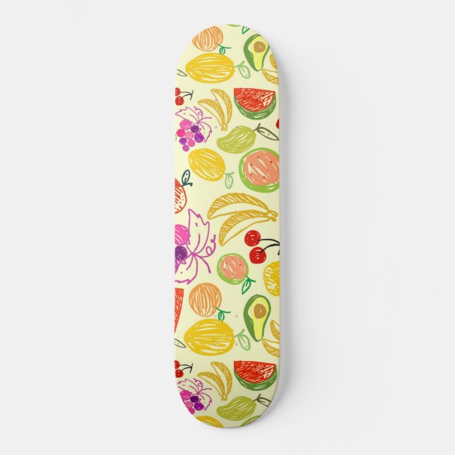 Skateboard Patrón de frutas (Anverso)