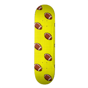 Skateboard Patrón de fútbol amarillo y marrón brillante