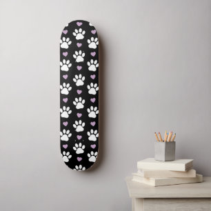 Skateboard Patrón de garras, garras de perro, garras blancas,