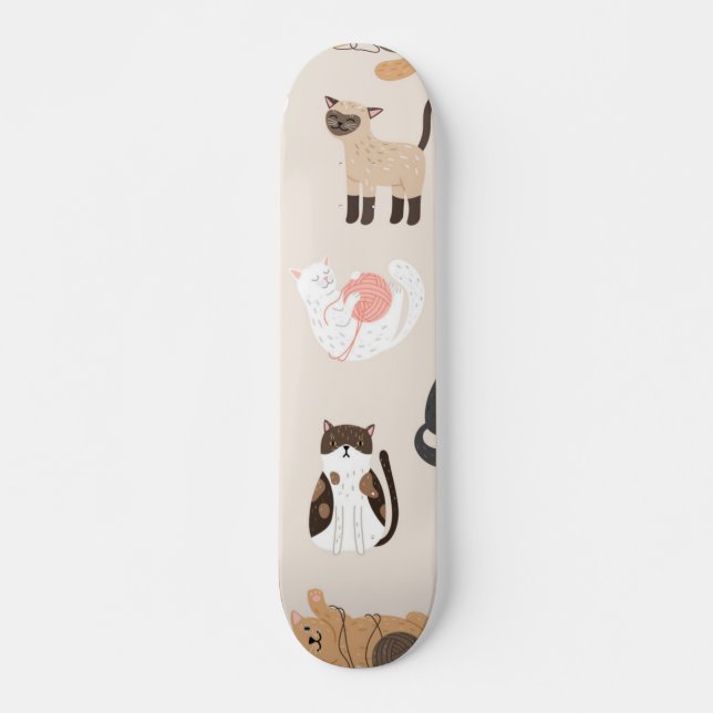 Skateboard Patrón de gato (Anverso )