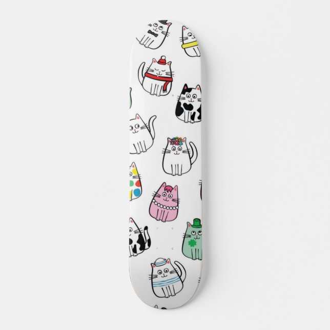 Skateboard Patrón de gato (Anverso )