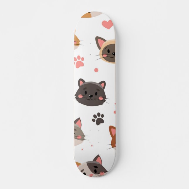 Skateboard Patrón de gato (Anverso )