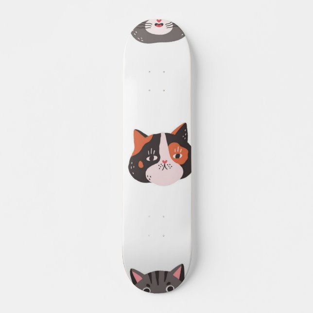 Skateboard Patrón de gato (Anverso )