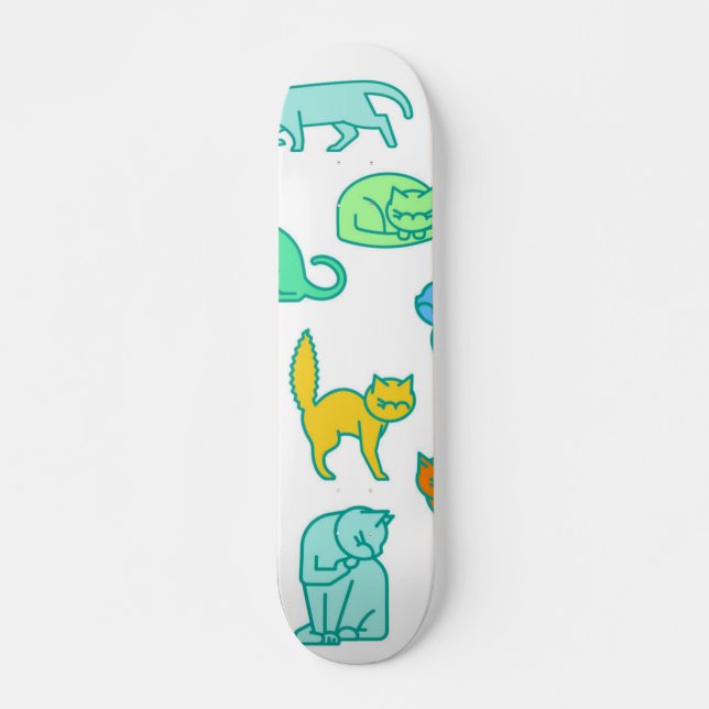 Skateboard Patrón de gato (Anverso )