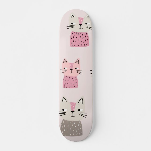 Skateboard Patrón de gato (Anverso )