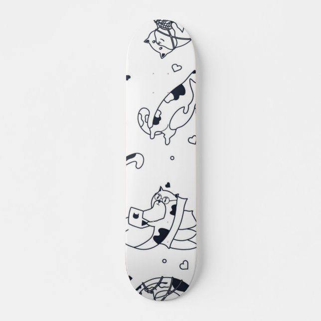 Skateboard Patrón de gato (Anverso )