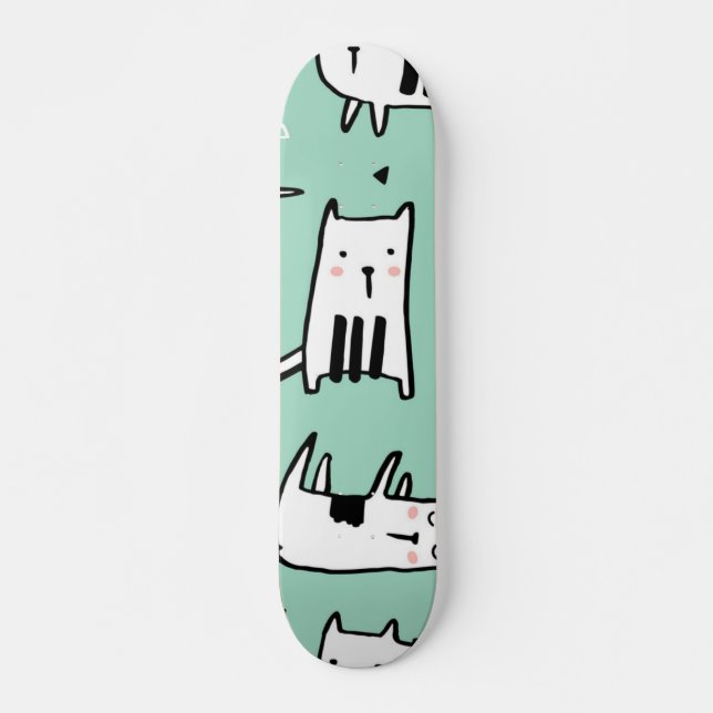 Skateboard Patrón de gato (Anverso )