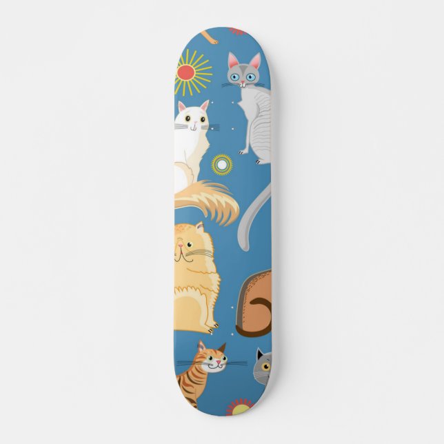 Skateboard Patrón de gato (Anverso )