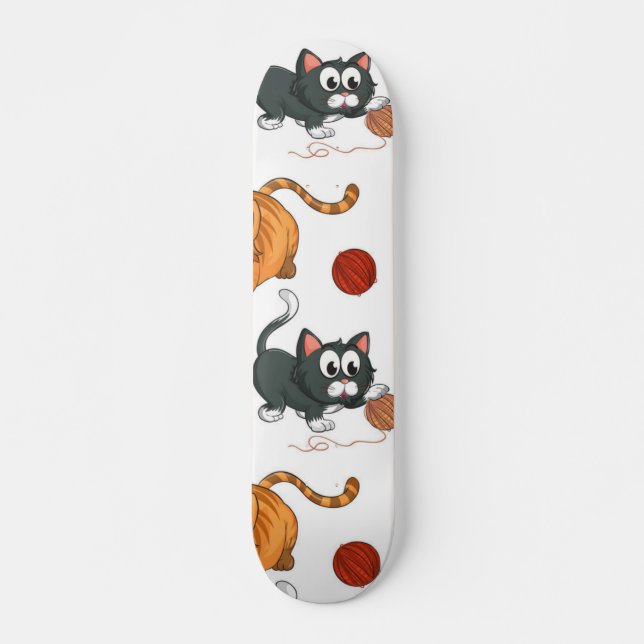 Skateboard Patrón de gato (Anverso )