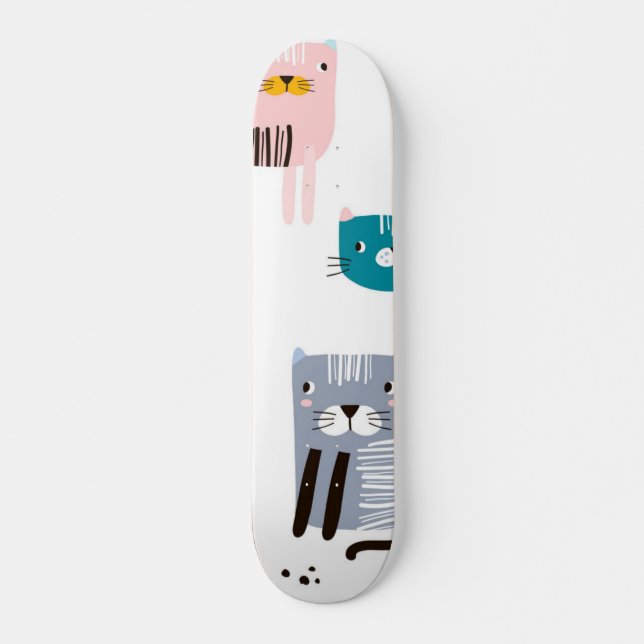 Skateboard Patrón de gato (Anverso )