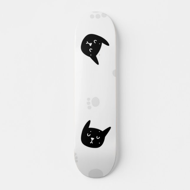 Skateboard Patrón de gato (Anverso )