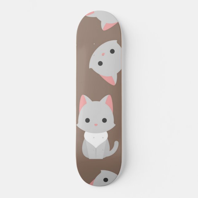 Skateboard Patrón de gato (Anverso)