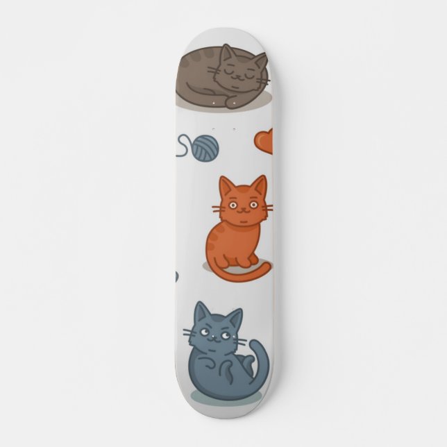 Skateboard Patrón de gato (Anverso )