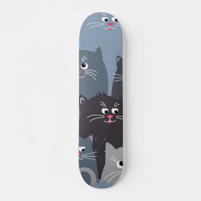 Skateboard Patrón de gato (Anverso )