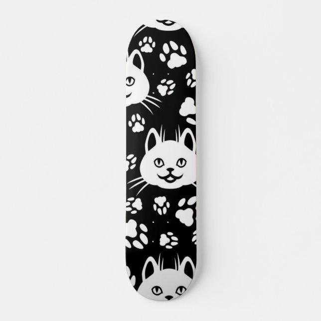 Skateboard Patrón de gato (Anverso )