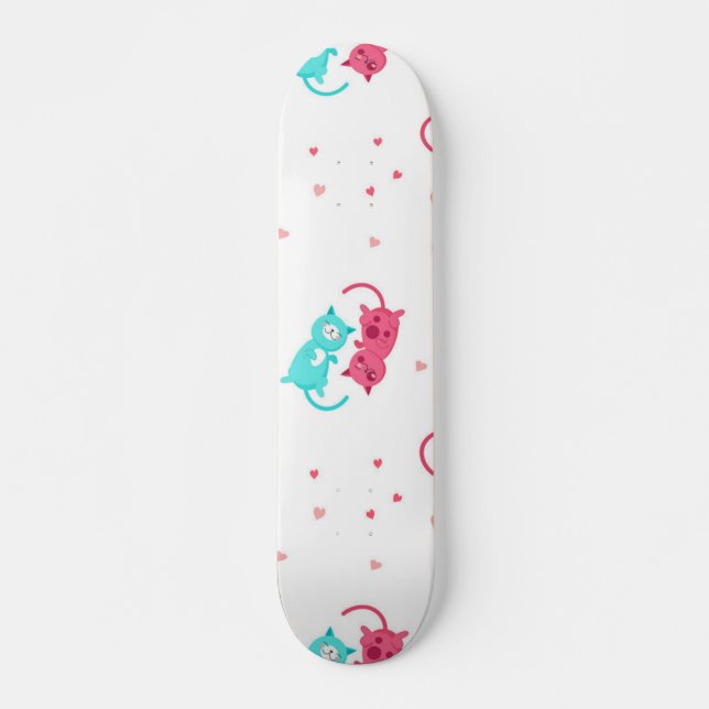 Skateboard Patrón de gato (Anverso )